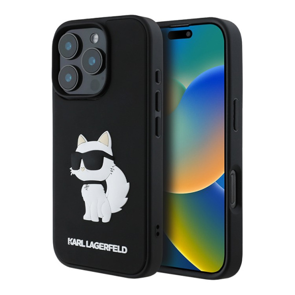 Чехол Karl Lagerfeld 3D Rubber NFT Choupette Black для iPhone 16 Pro Max, черный