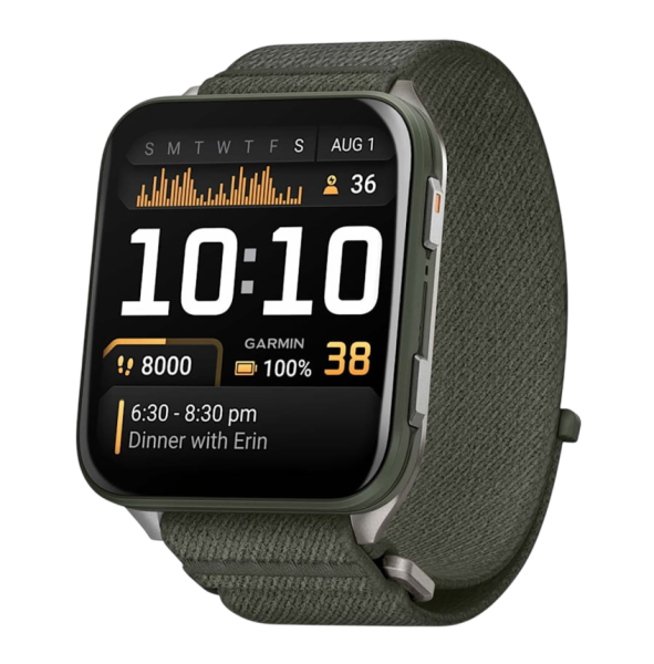 Часы Garmin Venu X1, нейлоновый браслет ComfortFit цвета «мох»