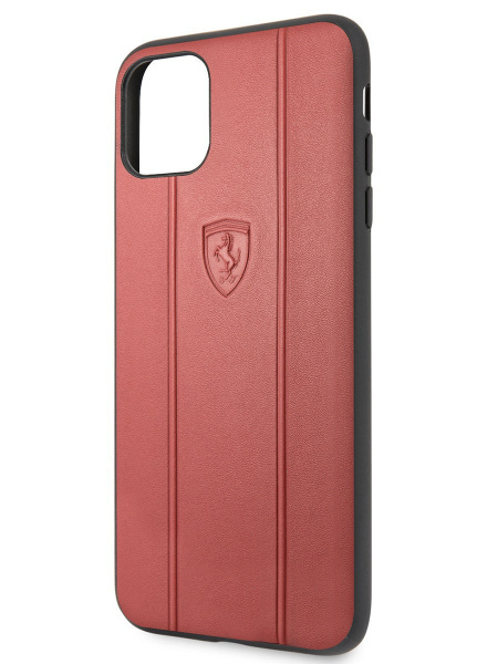 Чехол CG Mobile Ferrari Stamped logo Embossed lines Hard Leather для iPhone 11 Pro Max, цвет Красный (FEO3DHCN65RE)