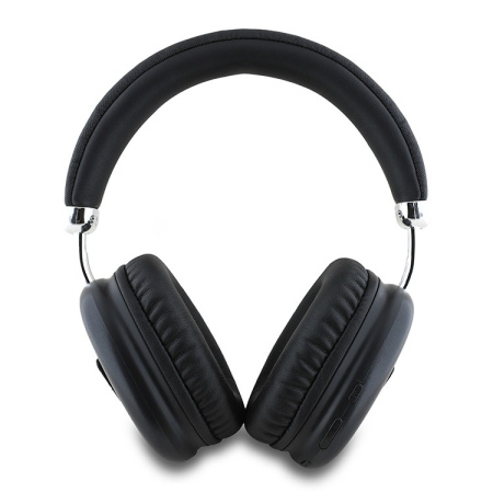 Беспроводные наушники Guess Headphones PU Saffiano Triangle Metal Logo Black