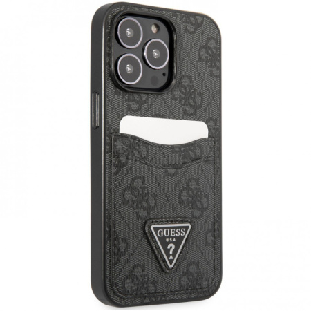 Чехол CG Mobile Guess PU 4G Double cardslot w Metal triangle logo Hard для iPhone 13 Pro Max, цвет Черный (GUHCP13XP4TPK)