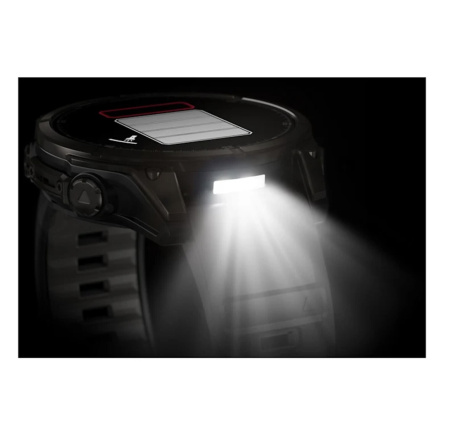 Смарт часы Garmin Fenix 8, 47 мм, AMOLED, Sapphire Carbon Gray DLC Titanium with Black/Pebble Gray Silicone Band