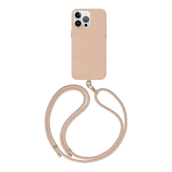 Чехол Uniq для iPhone 15 Pro чехол COEHL MUSE Leatherette with Strap Dusty Nude (MagSafe)