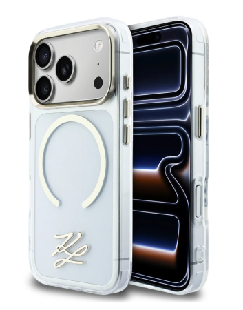 Чехол Lagerfeld IML Initials Metal logo & Camera Hard Transparent (MagSafe) для iPhone 17 Pro Max