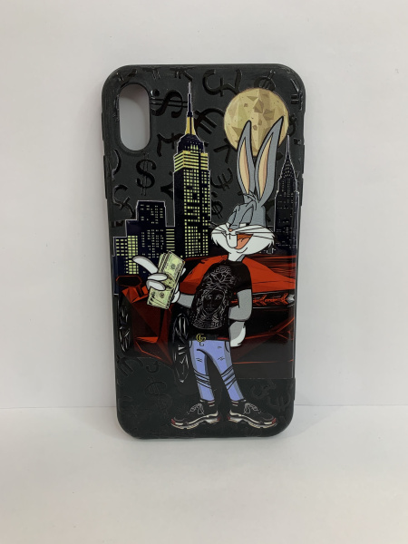 Чехол силиконовый для iPhone XS MAX Supremeparty bunny 1, цвет Черный