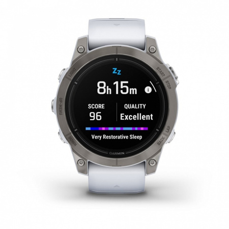 Смарт часы Garmin Epix Pro (Gen 2) Sapphire Edition 47 мм, титановый, белый DLC, белый ремешок