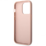 Чехол CG Mobile Guess PU Saffiano Double cardslot w Metal triangle logo Hard для iPhone 14 Pro, цвет Розовый
