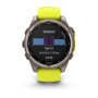 Смарт часы Garmin Fenix 8, 47 мм, Solar, Sapphire Titanium with AMP yellow/graphite silicone band