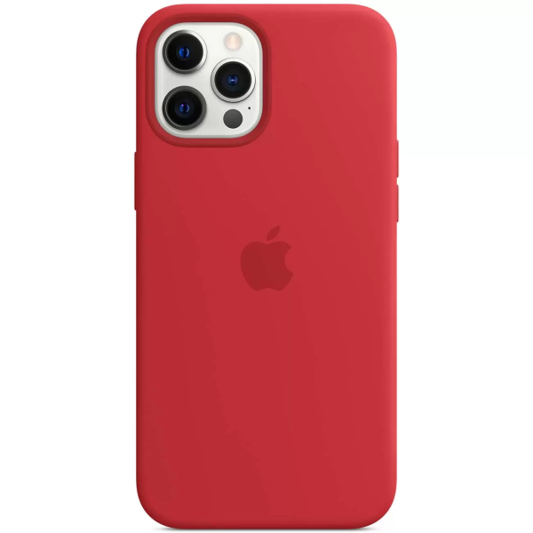 Чехол Silicone Case для iPhone 12 Pro Max, цвет Темно-красный