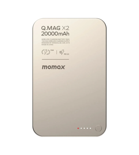 Внешний аккумулятор Momax Q.Mag X2 20000 mAh, Natural Titanium (IP133CNE)