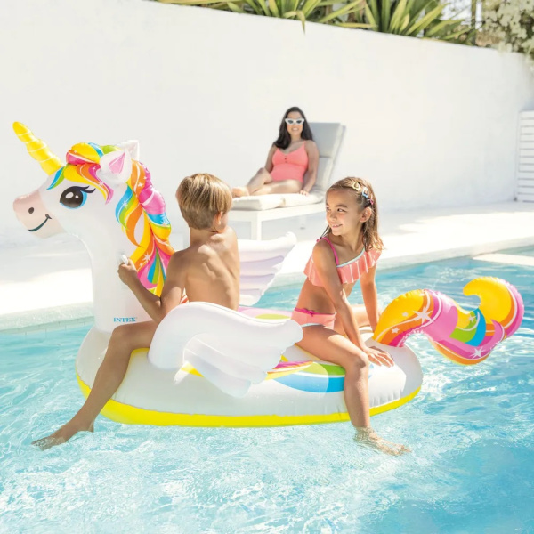 Надувной матрас для плавания INTEX "Радужный Единорог" 198*140 см (57561)