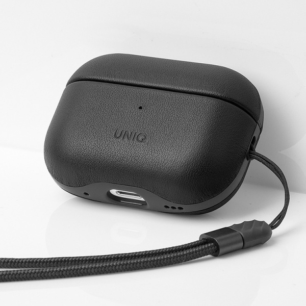 Чехол Uniq Terra Genuine Leather with handstrap для AirPods Pro 2 (2022), черный (AIRPODSPRO2-TERDBLK)