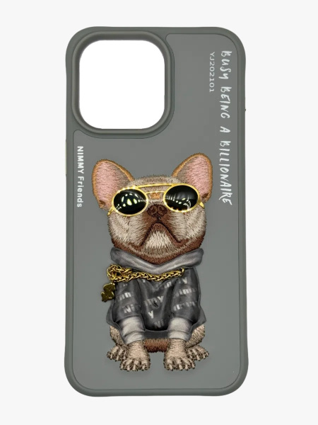 Чехол Nimmy Cool Glasses для iPhone 15, Gray Little Rich Tycoon