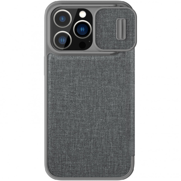 Чехол-книжка Nillkin QIN Pro (Cloth) для iPhone 14 Pro, цвет Серый (Classical Grey)