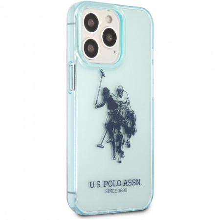 Чехол CG Mobile U.S. Polo Assn. TPU FLUO Logo Bigl horse Hard для iPhone 13 Pro, цвет Голубой (USHCP13LUHRFL)