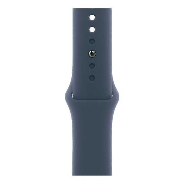Apple Watch SE (2023), 40 мм корпус из алюминия цвета «Silver», спортивный ремешок «Storm Blue»