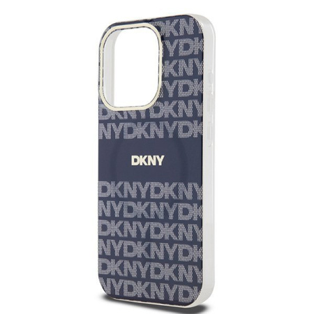 Чехол DKNY PC/TPU Repeat texture Tonal stripe Hard Blue (MagSafe) для iPhone 15 Pro Max, синий