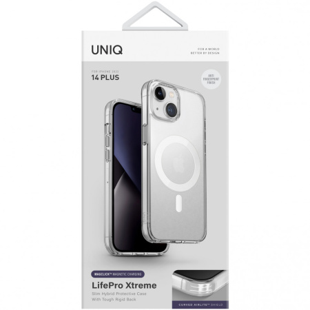 Чехол Uniq Lifepro Xtreme AF MagSafe для iPhone 14 Plus, цвет Прозрачный (Frost Clear)