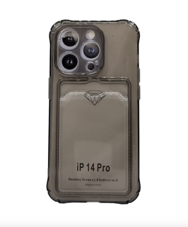 Чехол Card Pocket Case для iPhone 14 Pro, цвет черный