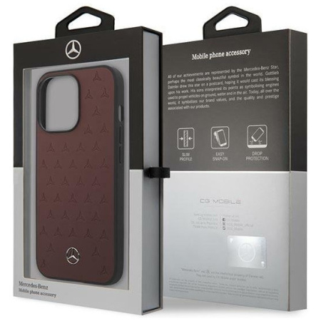 Чехол CG Mobile Mercedes Genuine leather Stars Hard для iPhone 13 Pro, цвет Красный (MEHCP13LPSQRE)