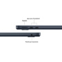 Ноутбук Apple MacBook Air 13" (M3, 8C CPU/10C GPU, 2024), 8 ГБ, 512 ГБ SSD, «полуночный черный» (MRXW3)