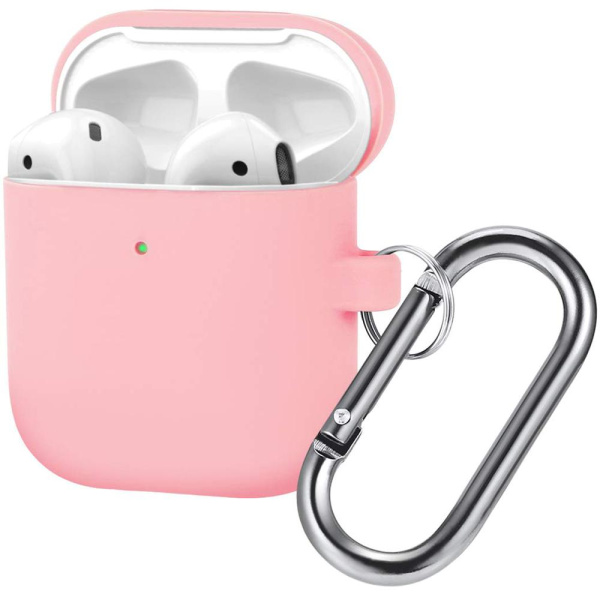 Чехол для AirPods 2 с карабином (Pink)