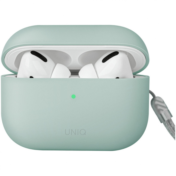 Чехол Uniq Lino Liquid silicone для AirPods Pro 2, цвет Мятный (AIRPODSPRO2-LINOGRN)