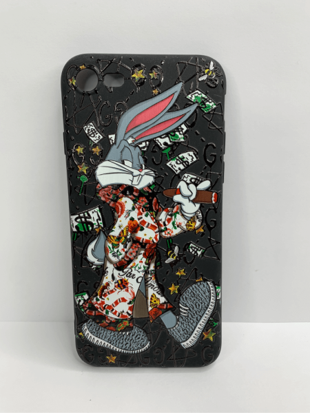 Чехол силиконовый для iPhone 7/8/SE supreme Bunny 1, цвет Черный