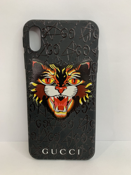 Чехол силиконовый для iPhone XS MAX Supremeparty Gucci, цвет Черный