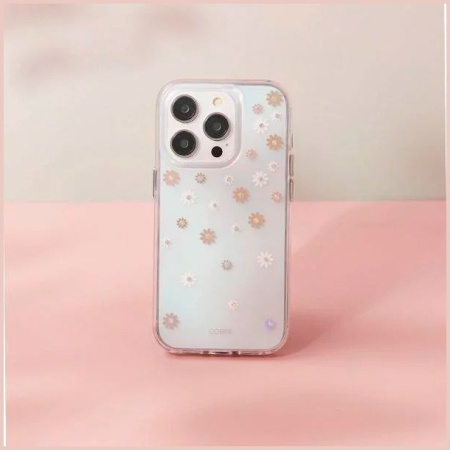 Чехол Uniq COEHL Aster (with 3d crystals) для iPhone 14 Pro, цвет Весенне-розовый (Spring Pink)