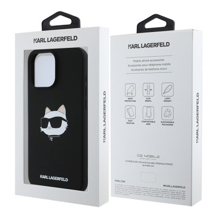 Чехол Karl Lagerfeld Liquid Silicone NFT Choupette Black (MagSafe) для iPhone 16 Pro Max, черный