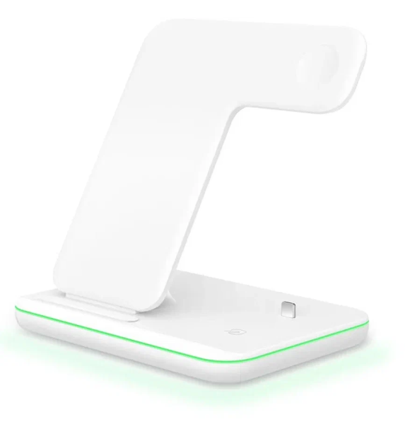 Беспроводная зарядная станция Qi Charger Station 15W 3in1, White