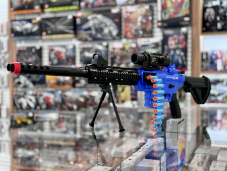 Игрушечный автомат Hu Cheng Toys Gun Fire M416, Синий