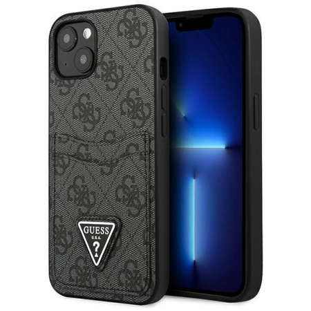Чехол CG Mobile Guess PU 4G Double cardslot w Metal triangle logo Hard для iPhone 13, цвет Черный (GUHCP13MP4TPK)