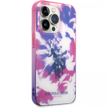 Чехол CG Mobile U.S. Polo PC/TPU Dye Palm Doulble Horse logo Hard для iPhone 14 Pro, цвет Фиолетовый