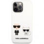 Чехол CG Mobile Karl Lagerfeld Liquid silicone Karl & Choupette Hard для iPhone 13 Pro, цвет Белый (KLHCP13LSSKCW)