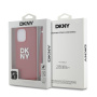 Чехол DKNY PU Stack metal logo Hard + Hand strap Pink для iPhone 15 Pro Max, розовый