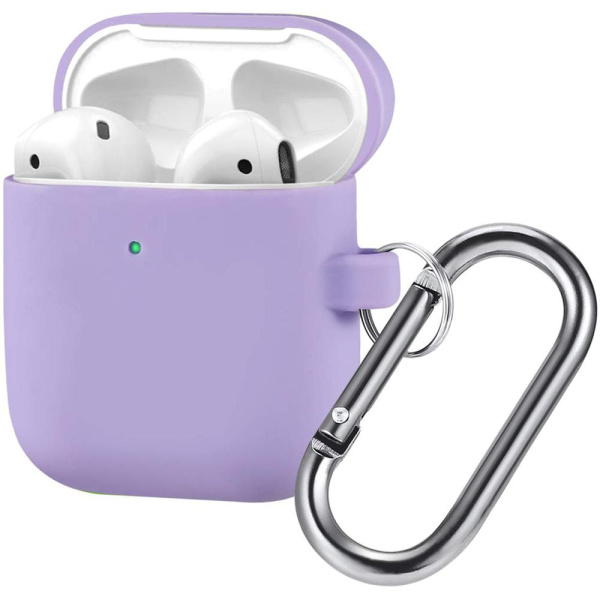 Чехол для AirPods 2 с карабином (Purple)