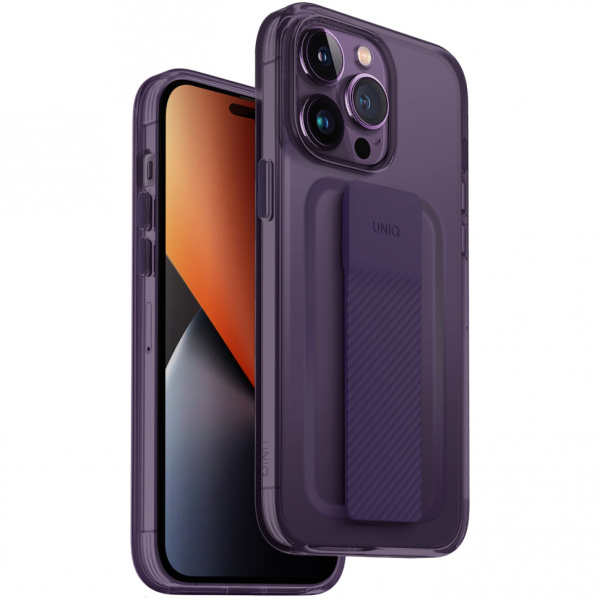 Чехол Uniq Heldro Mount + Band для iPhone 14 Pro, цвет Фиолетовый (Purple)