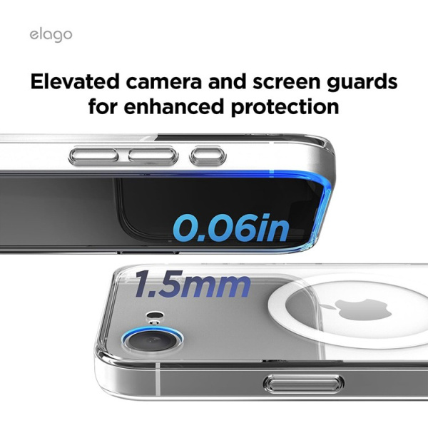 Чехол Elago HYBRID (pc/tpu) Clear (MagSafe) для iPhone 16e