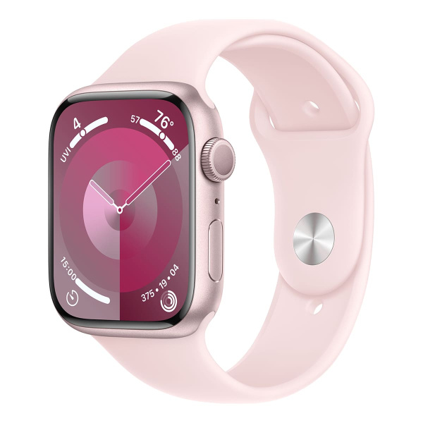 Apple Watch Series 9, 41 мм корпус из алюминия цвета «Pink», спортивный ремешок «Light Pink»