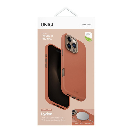 Чехол Uniq кожаный Lyden Terracotta (Magsafe) для iPhone 16 Pro Max