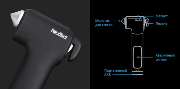 Автомобильный многофункциональный молоток Xiaomi Nextool Multifunction Survival Hammer (Q/GDBCY)