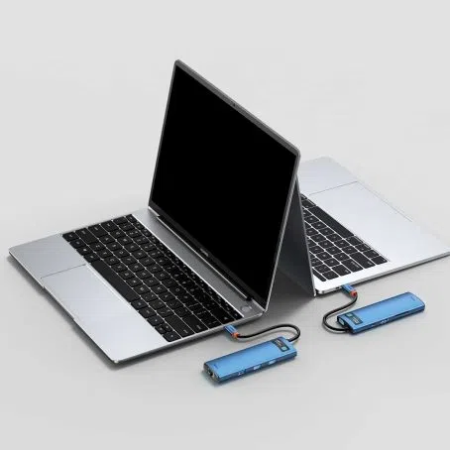 Хаб Baseus Metal Gleam Series 8-in-1 Multifunctional Type-C HUB Docking Station 30Hz Version, Синий (WKWG000103)