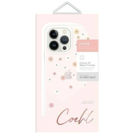 Чехол Uniq COEHL Aster (with 3d crystals) для iPhone 14 Pro, цвет Весенне-розовый (Spring Pink)