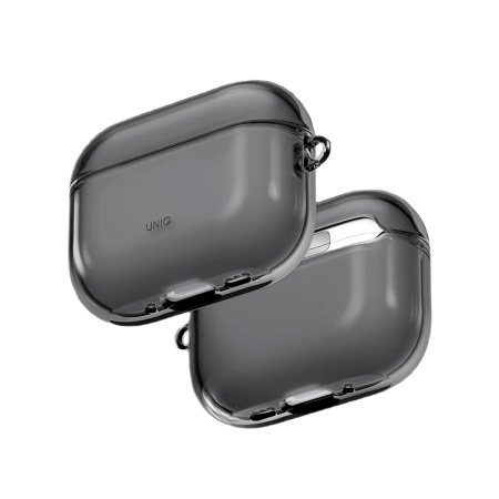 Чехол Uniq Glase TPU case with carabin Glossy Smoke для Airpods Pro 3