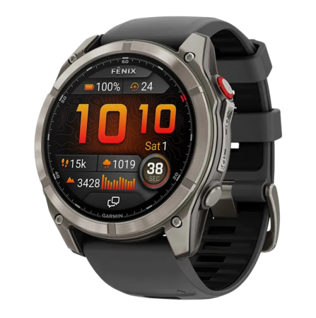 Смарт часы Garmin fenix 8 Pro, 51 мм, AMOLED, титан, сапфир, силиконовый ремешок цвета «графитовый/чёрный»