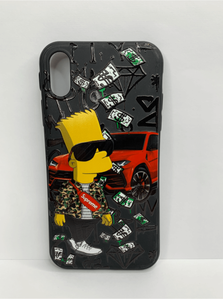 Чехол силиконовый для iPhone XR supreme Bart 2, цвет Черный