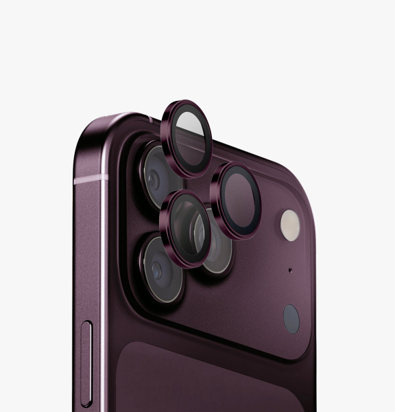 Стекло Uniq OPTIX Camera Lens PRIME Sapphire Stainless steel Burgundy для iPhone 18 Pro/18 Pro Max
