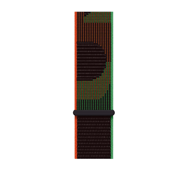 Apple Watch SE (2024), 40 мм корпус из алюминия цвета «Silver», ремешок Sport Loop цвета «Black Unity»